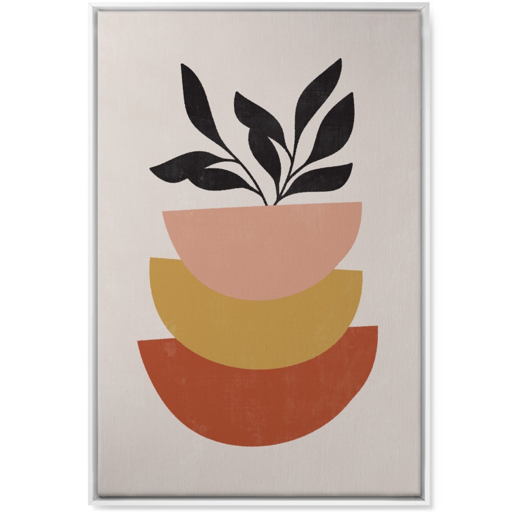 Earthen Plants - Terracotta Wall Art, White, Single piece, Canvas, 24x36, Orange