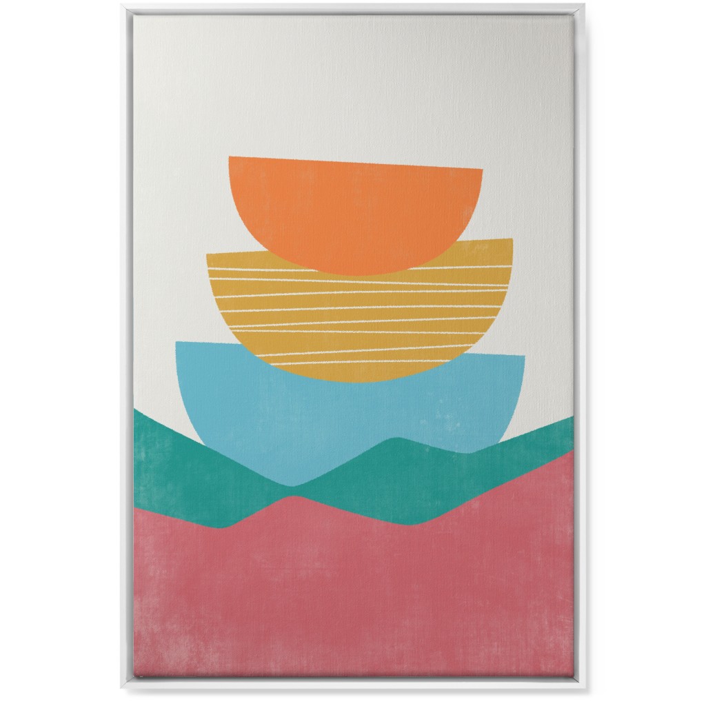 Flourish Abstract - Multi Wall Art, White, Single piece, Canvas, 24x36, Multicolor