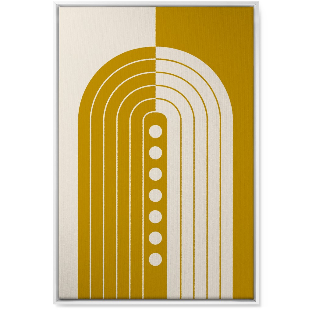 Divided Rainbow - Mustard and Beige Wall Art, White, Single piece, Canvas, 24x36, Yellow