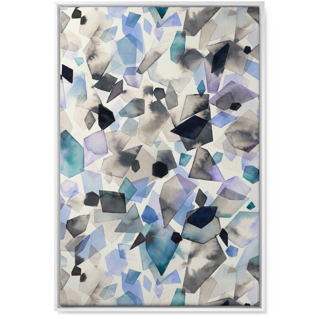 Crystals and Gems Wall Art, White, Single piece, Canvas, 24x36, Blue, Blue Suede