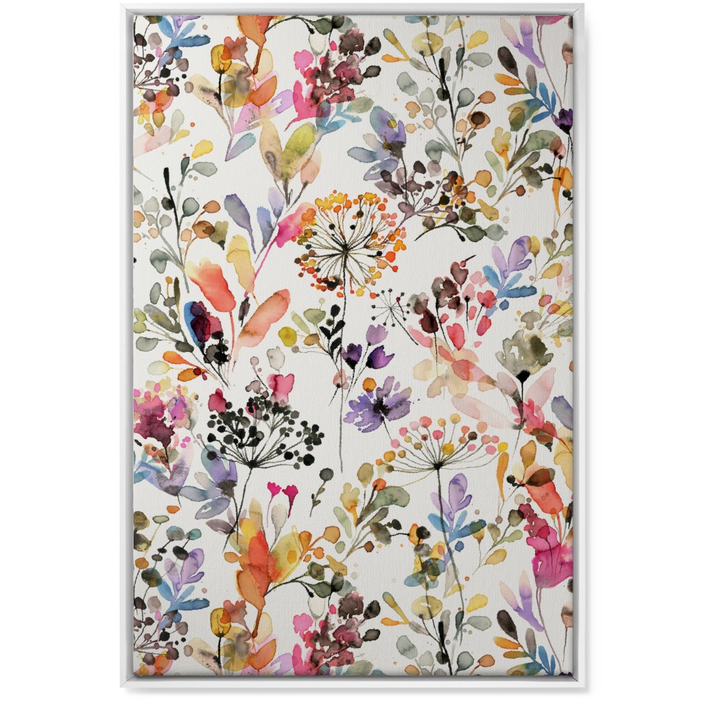 Wild Grasses - Multi Wall Art, White, Single piece, Canvas, 24x36, Multicolor