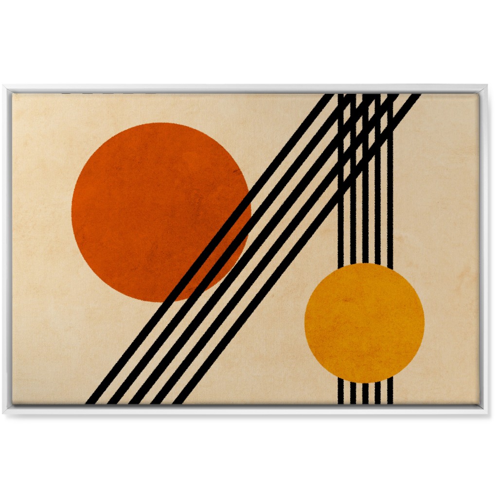 Orbs Abstract Wall Art, White, Single piece, Canvas, 24x36, Orange