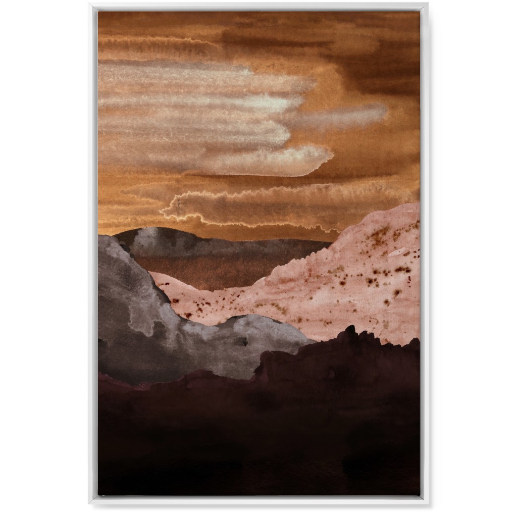 Canyon Sunset Wall Art, White, Single piece, Canvas, 24x36, Orange