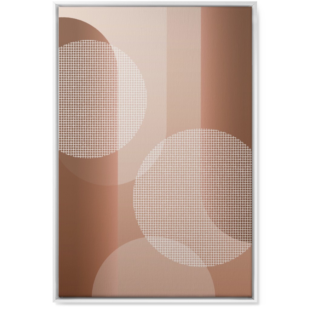 Geometric Arches and Circles - Neutral Wall Art, White, Single piece, Canvas, 24x36, Pink