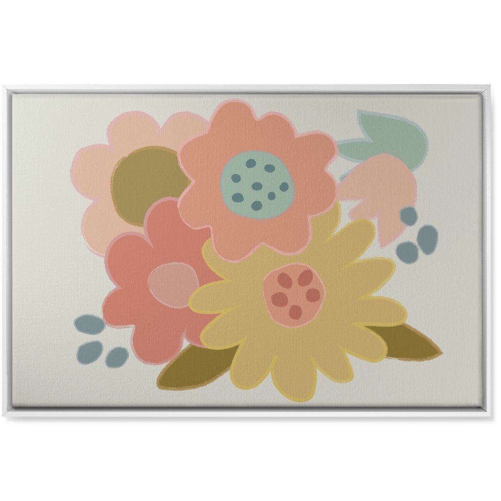 Bold Flowers - Bright Wall Art, White, Single piece, Canvas, 24x36, Multicolor