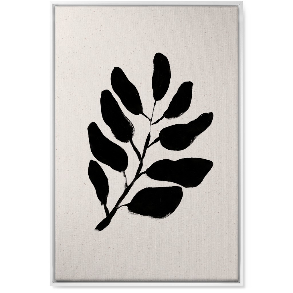 Acryl Leaf - Neutral Wall Art, White, Single piece, Canvas, 24x36, Beige