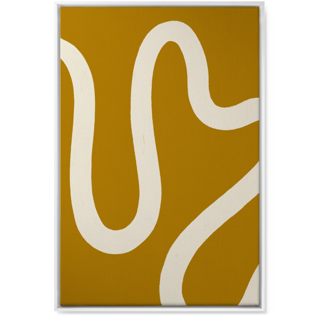 Tangled Brush Strokes Iii Wall Art, White, Single piece, Canvas, 24x36, Yellow, Golden