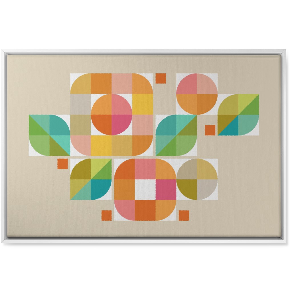 Mod Flower Box Wall Art, White, Single piece, Canvas, 24x36, Multicolor