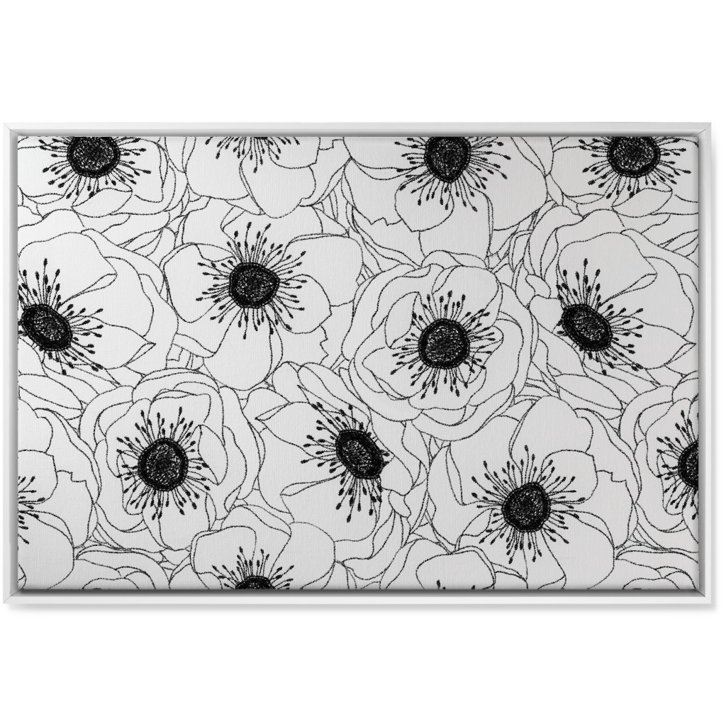 White Anemones - Neutral Wall Art, White, Single piece, Canvas, 24x36, White