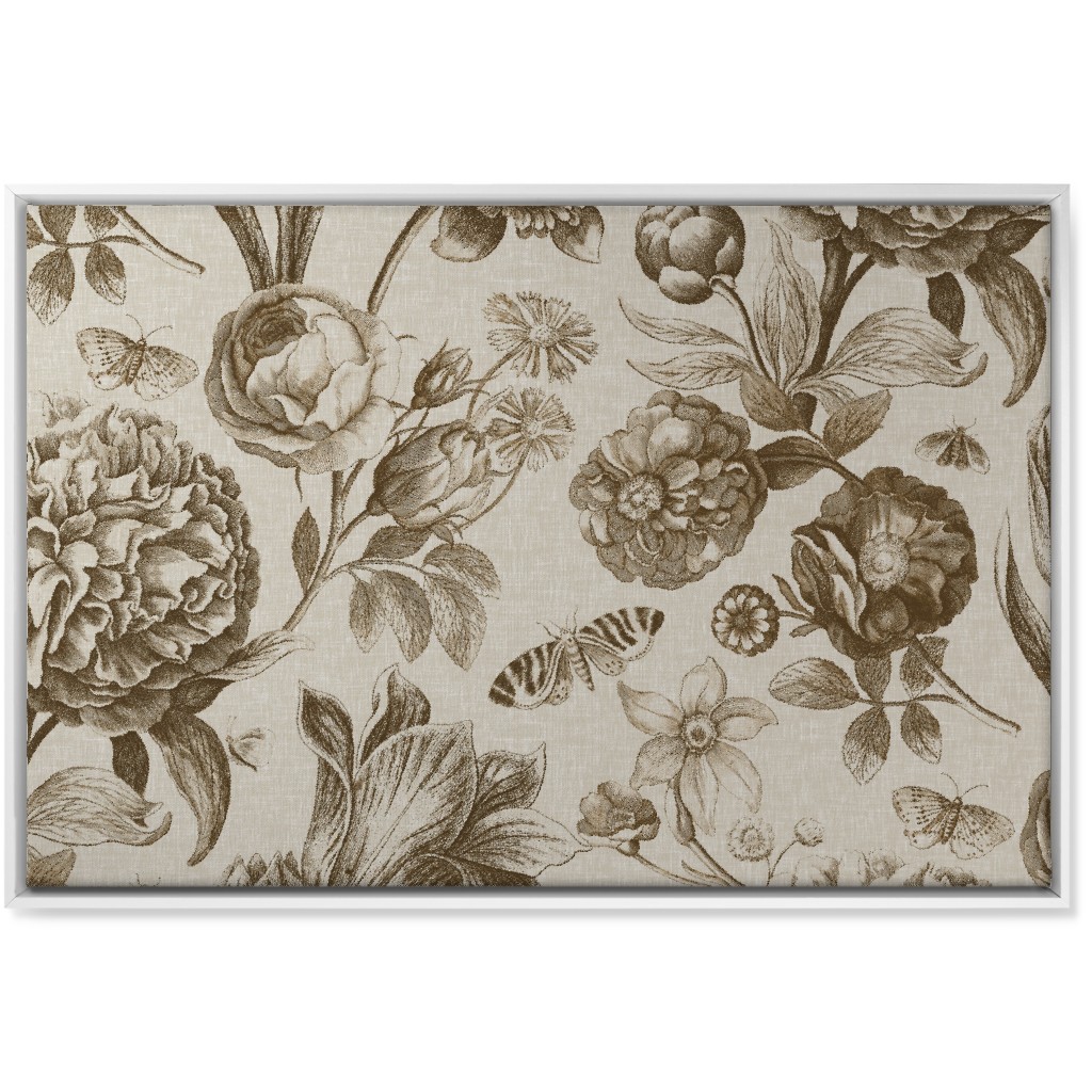 Windsor Botanical in Oyster Wall Art, White, Single piece, Canvas, 24x36, Brown