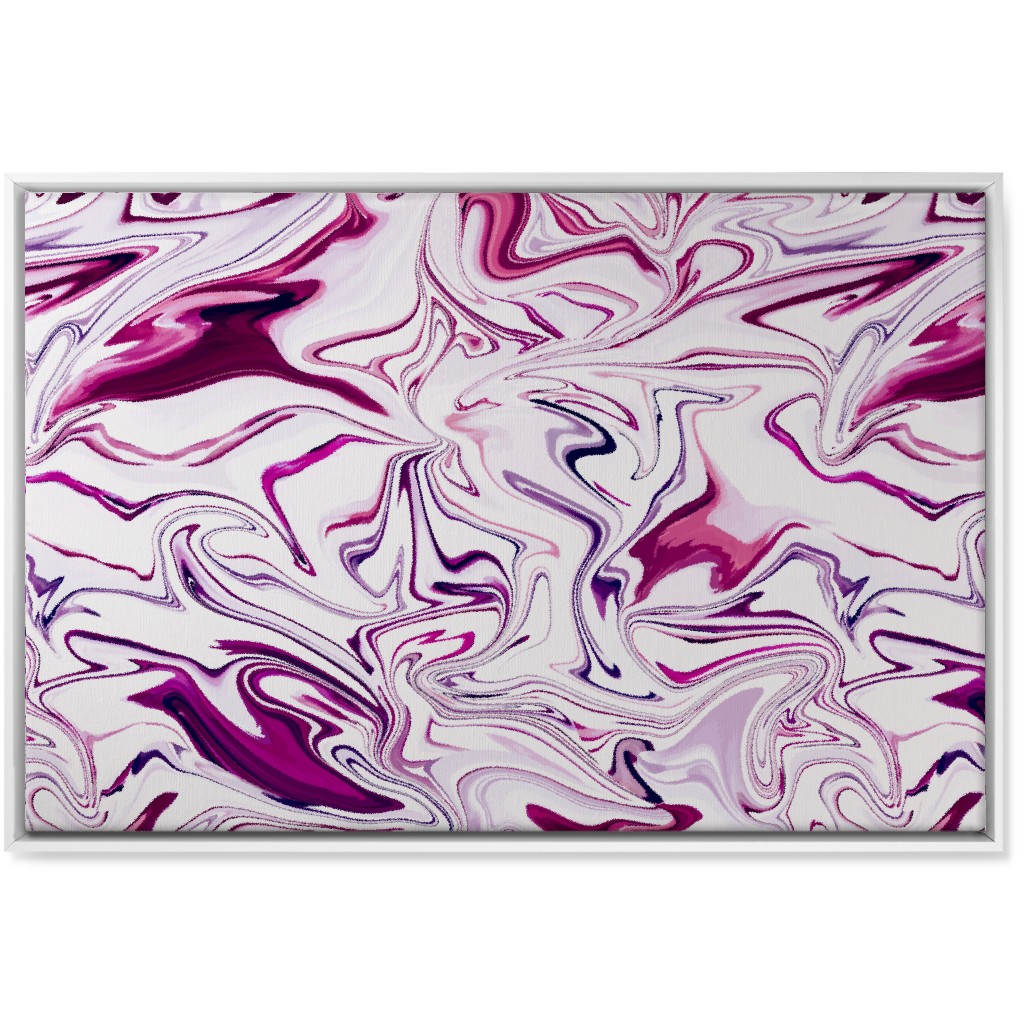 Marble - Mulberry Wall Art, White, Single piece, Canvas, 24x36, Pink
