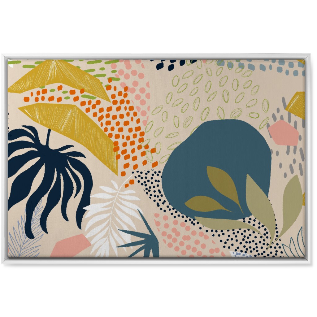 Tropical Foliage - Multi Wall Art, White, Single piece, Canvas, 24x36, Multicolor
