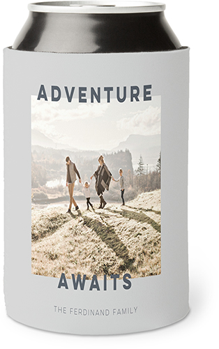 Adventure Awaits Can Cooler, Can Cooler, Gray