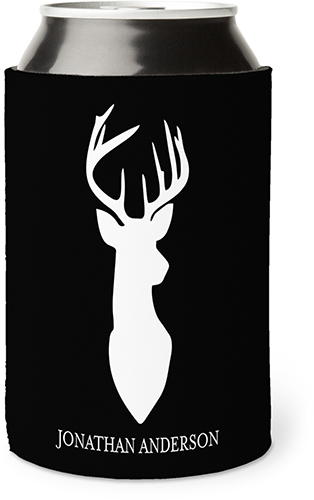 Stag Head Can Cooler, Can Cooler, White