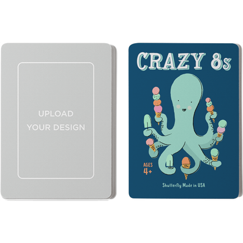 Upload Your Own Design Card Game, Crazy 8s, Multicolor