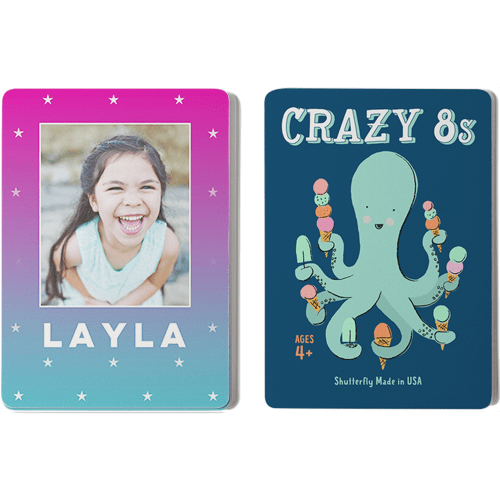 Active Gradient Card Game, Crazy 8s, Pink