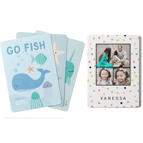 Colorful Speckles Card Game, Go Fish, White