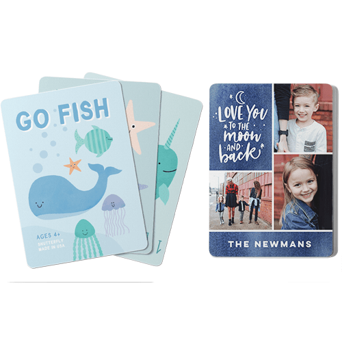 Love You To The Moon and Back Card Game, Go Fish, Blue