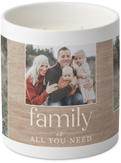 rustic family is all you need ceramic candle