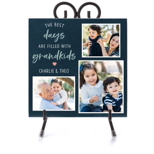 Best Grandkids Ceramic Tile, glossy, 6x6, White