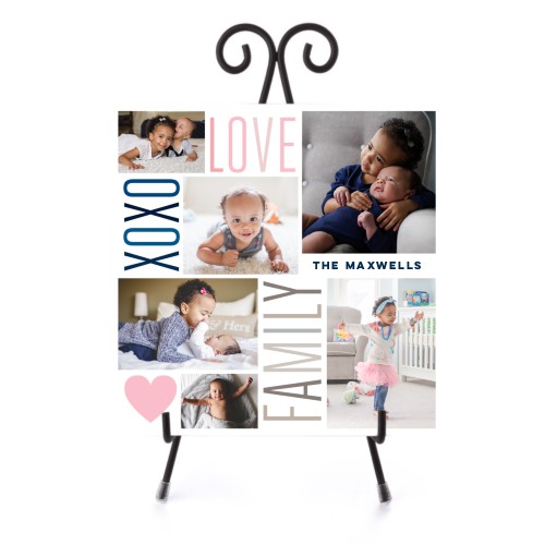 Watercolor Family Love Hugs Ceramic Tile, glossy, 8x8, White, white