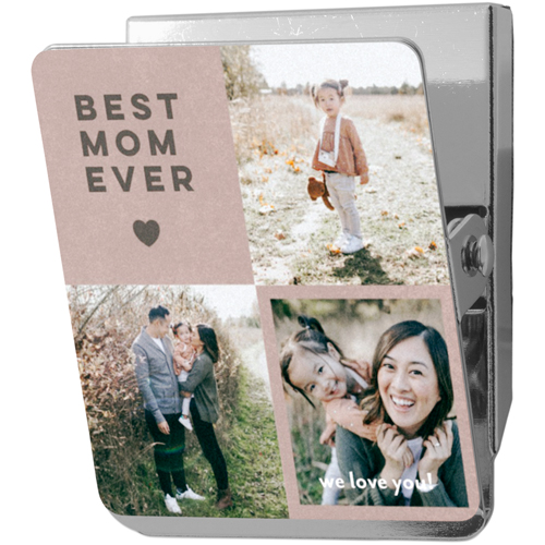 Best Ever Heart Clip Magnet, 2x2.5, Brown