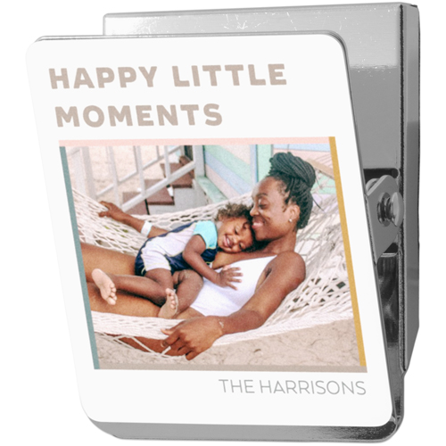 Happy Little Moments Clip Magnet, 2x2.5, White