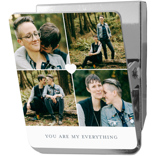 Heart Grid Clip Magnet, 2x2.5, White, white