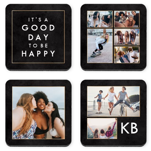 Happy Good Days Coaster, Black