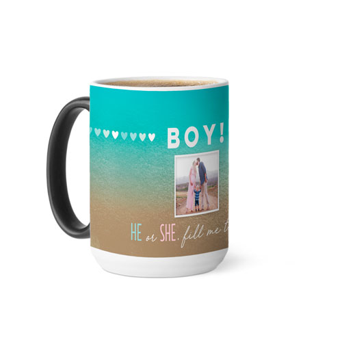Boy Surprise Color Changing Mug, 15oz, Blue, aqua