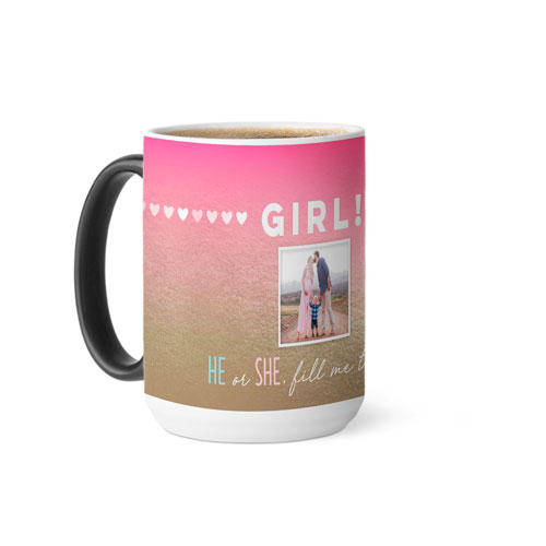 Girl Surprise Color Changing Mug, 15oz, Pink