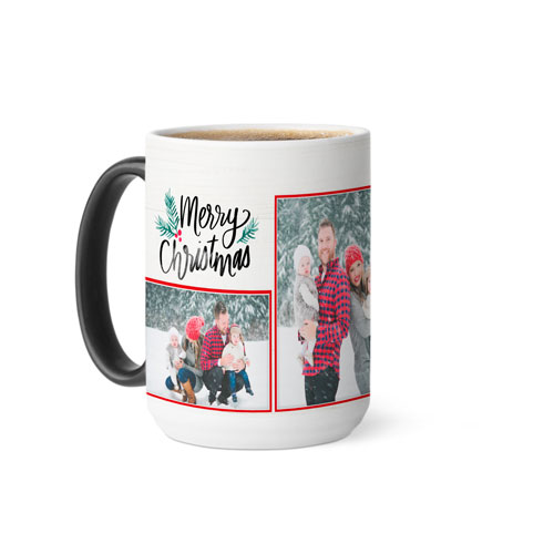 Merry and Bright Christmas Color Changing Mug, 15oz, Red