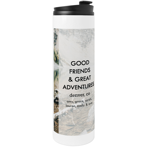 Good Friends Great Adventures Stainless Steel Travel Mug, White, , 20oz, White, white