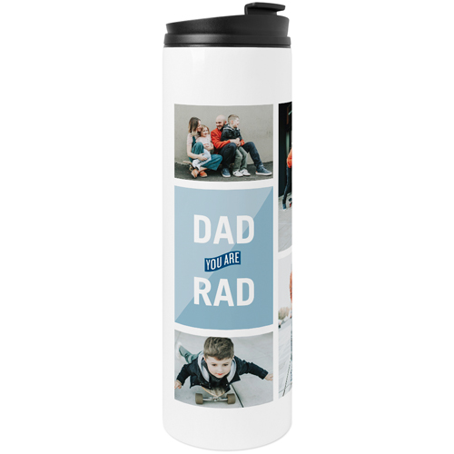 Dad Rad Stainless Steel Travel Mug, White,  , 20oz, Blue