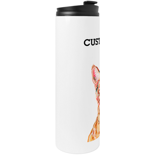 Orange Tabby Custom Text Stainless Steel Travel Mug, White,  , 20oz, Multicolor