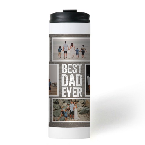 Best Rustic Collage Stainless Steel Travel Mug, White,  , 16oz, Brown