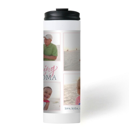 My Amazing Script Stainless Steel Travel Mug, White,  , 16oz, Pink