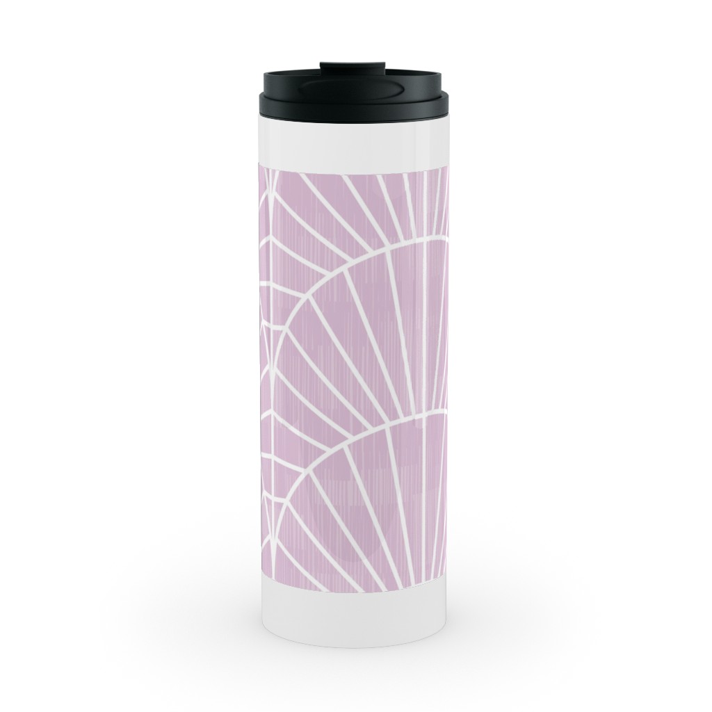 Art Deco Fields - Lavender Stainless Mug, White,  , 16oz, Purple