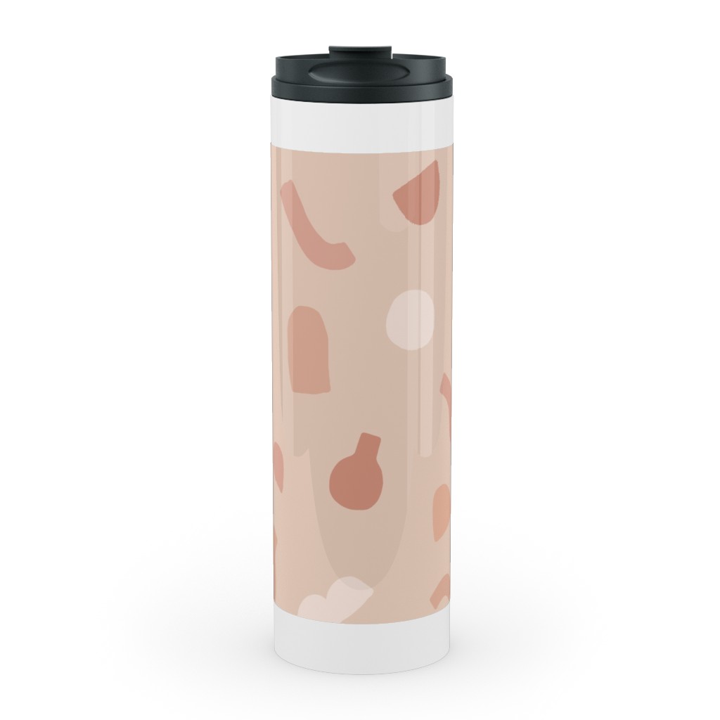 Organic Cut Shapes - Pink Clay Stainless Mug, White, , 20oz, Pink, Bright Pink