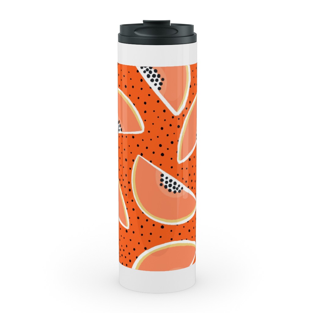 Cantaloupe - Orange Stainless Mug, White,  , 20oz, Orange