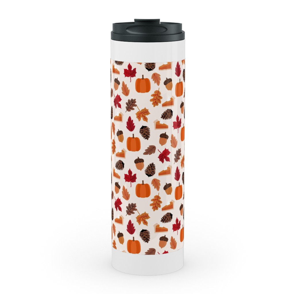 Autumn Leaves and Pumpkin Pie - Multi Stainless Mug, White, , 20oz, Multicolor