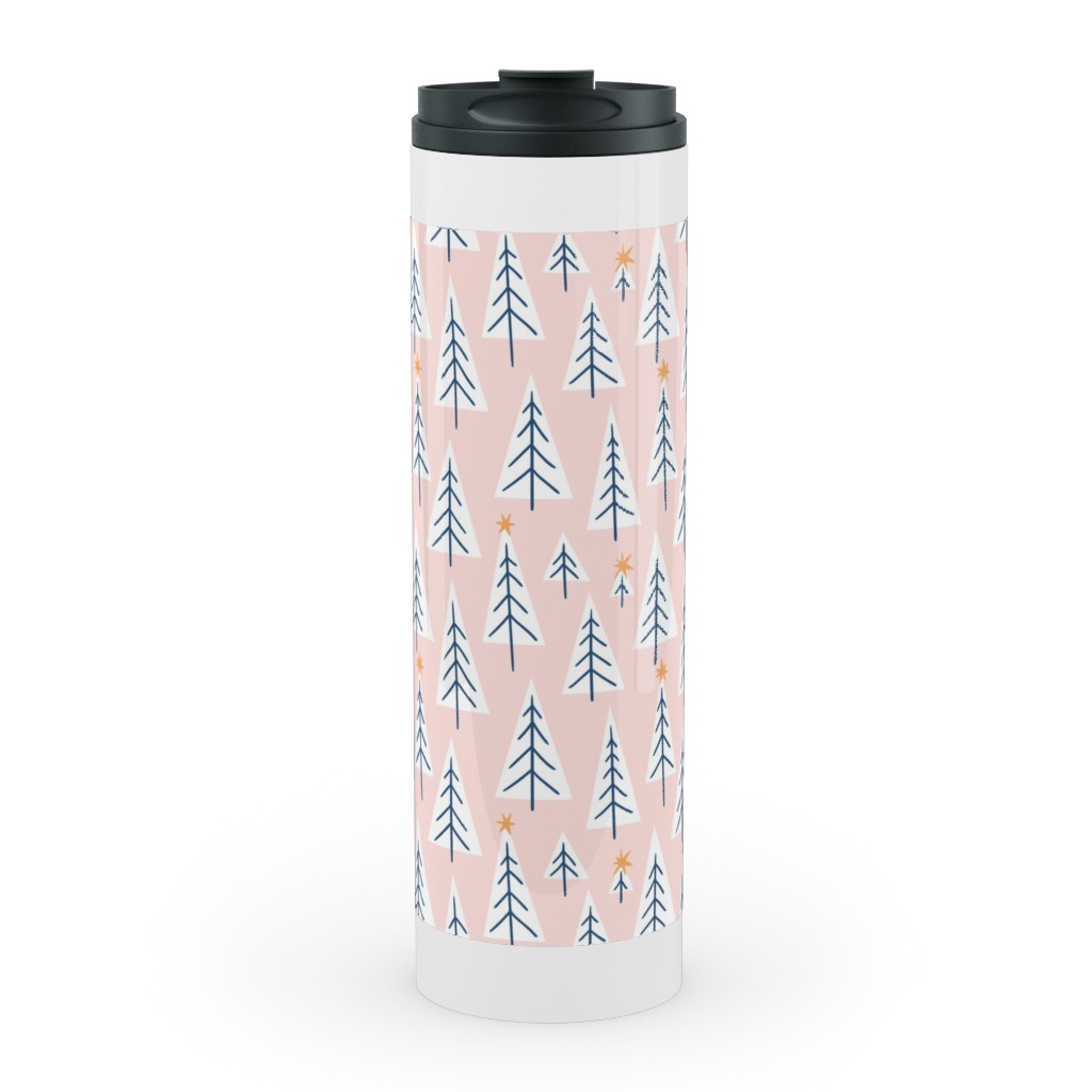 Christmas Forest - Pink Stainless Mug, White, , 20oz, Pink, Bright Pink