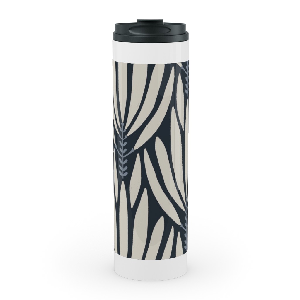 Cleopatra - Beige Stainless Mug, White,  , 20oz, Blue