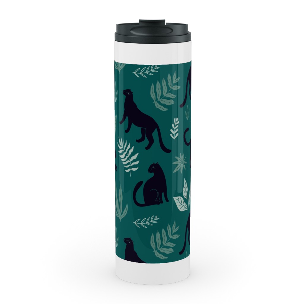 Black Panthers - Emerald Stainless Mug, White,  , 20oz, Green