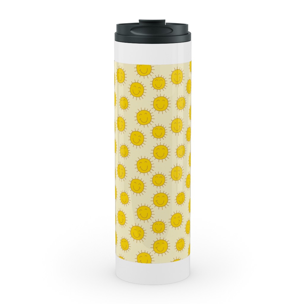 Happy Sunshine - Yellow Stainless Mug, White,  , 20oz, Yellow