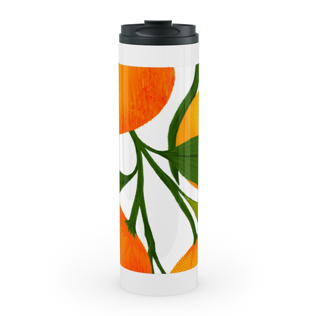 Tangerine Dreams - Orange on White Stainless Mug, White,  , 20oz, Orange