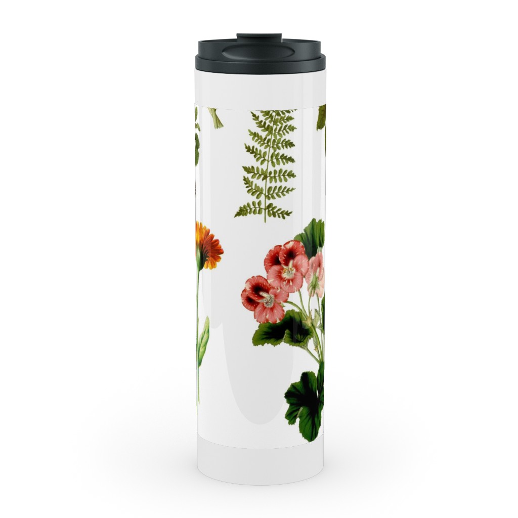 Lil Botanicals - White Stainless Mug, White, , 20oz, Green, Classic Green