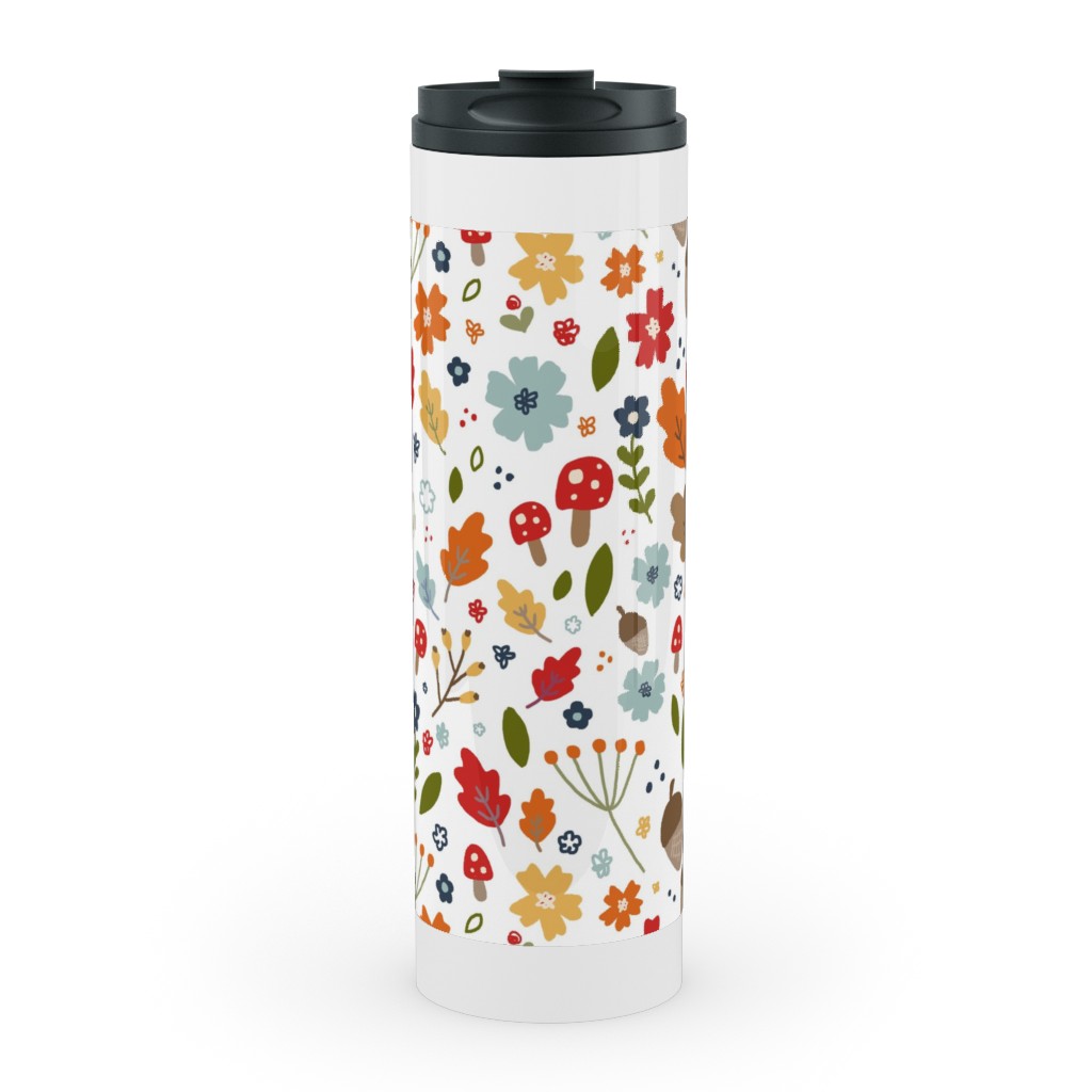 Woodland Floral - Multi Stainless Mug, White, , 20oz, Multicolor