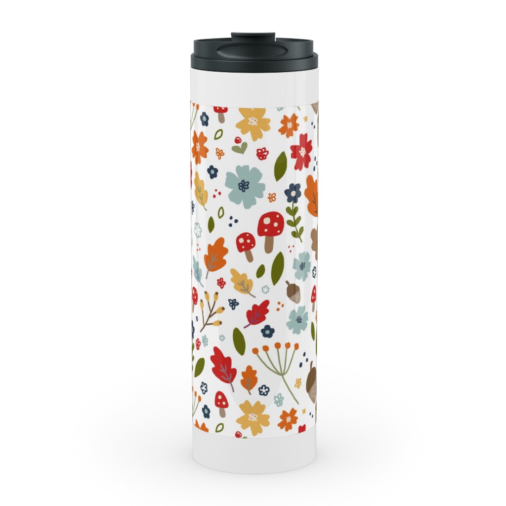 Woodland Floral - Multi Stainless Mug, White,  , 20oz, Multicolor