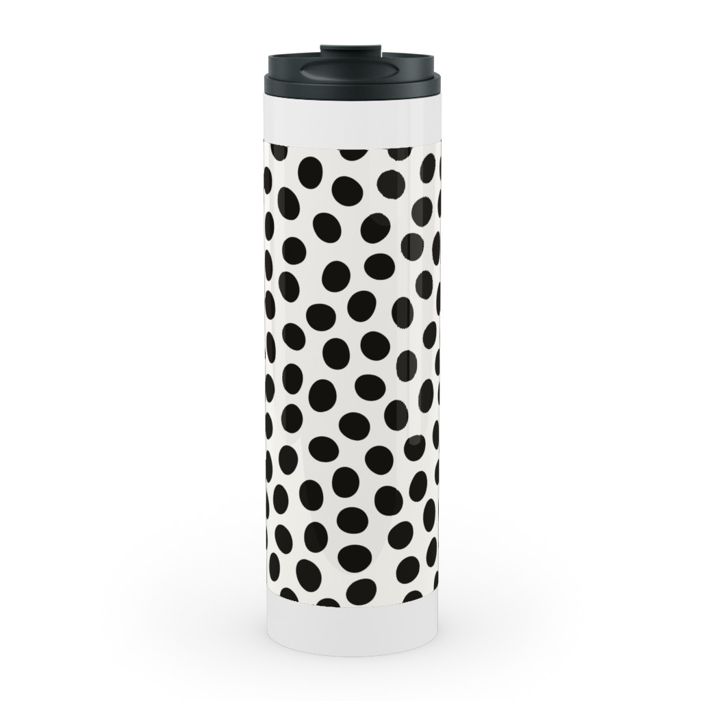 Dots - Black and White Stainless Mug, White,  , 20oz, White